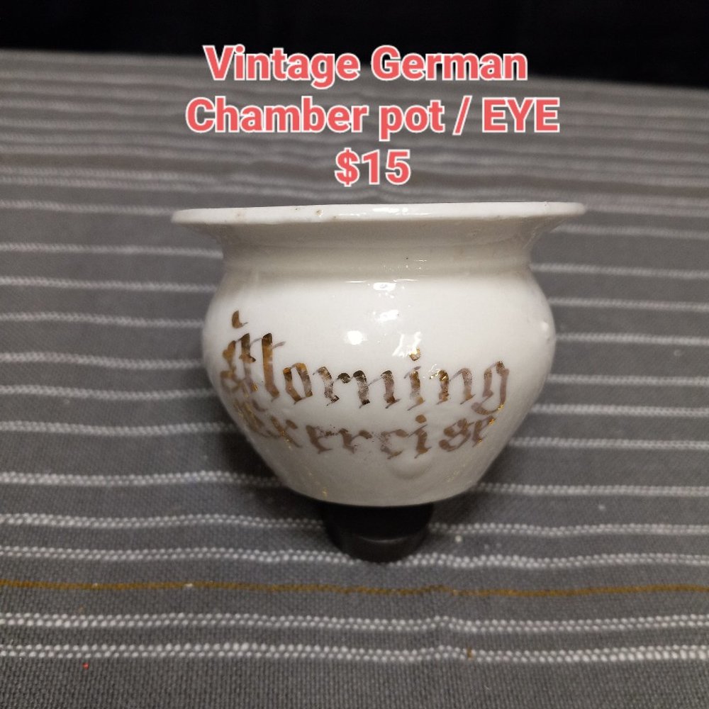 VINTAGE GERMAN CHAMBER POT WITH THE EYE